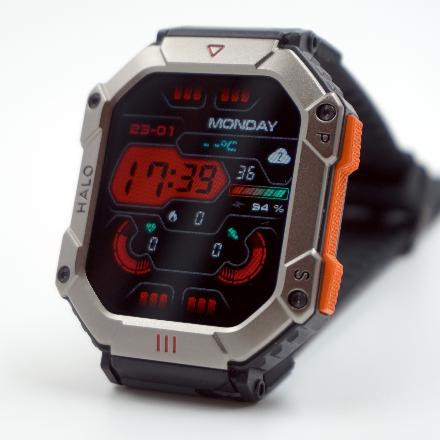 Kr80 Reloj Inteligente Hombre Smartwatch Gps Deportivo Color De La Correa  Orange Silicona